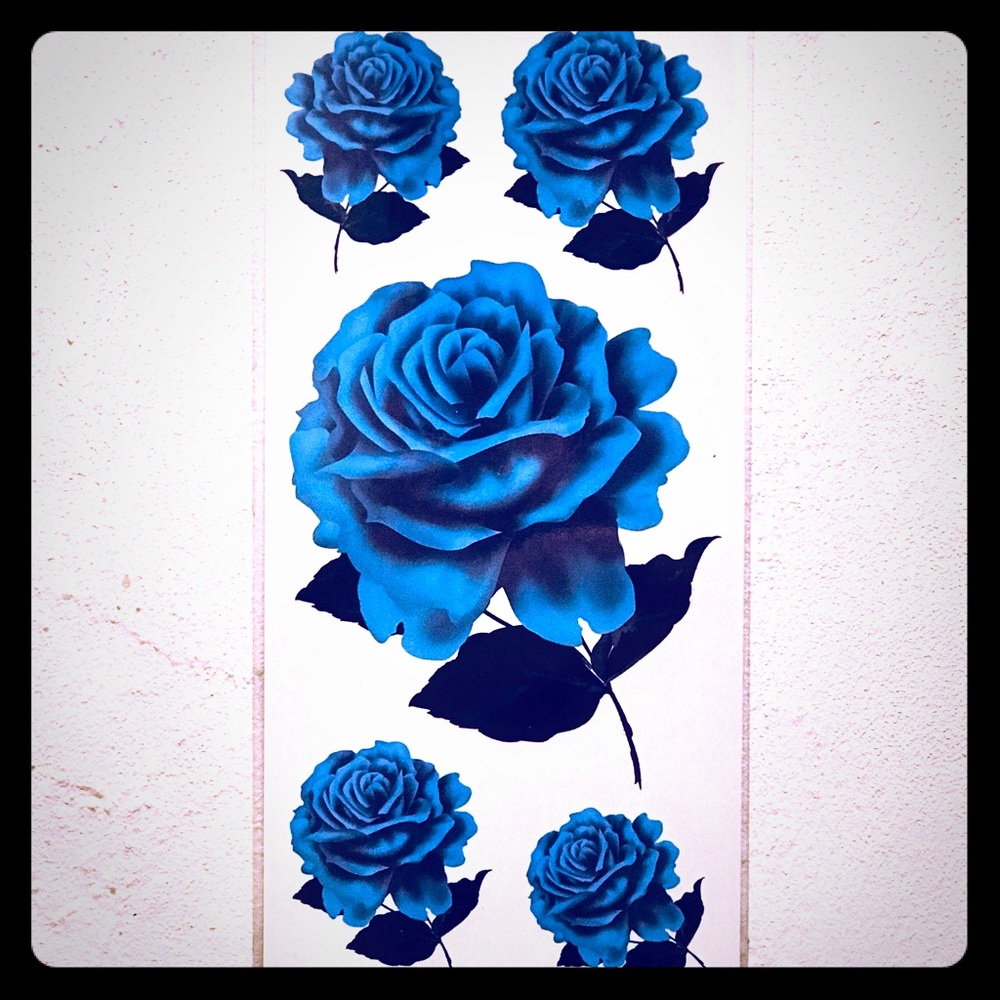 TEMPORARY BLUE ROSE TATTOOS